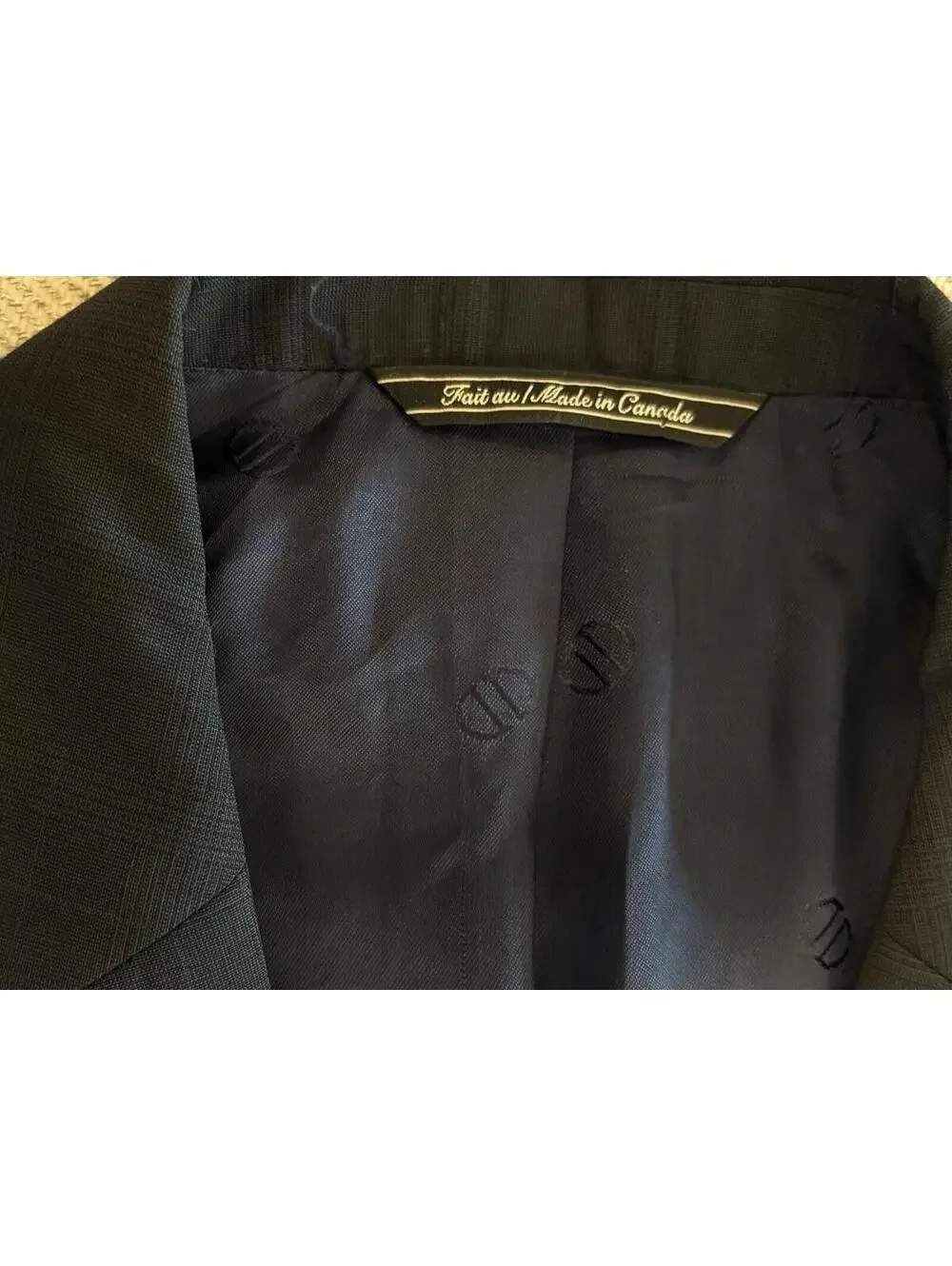 David Donahue Windowpane Luxury 100% Wool Blazer Ryan Suit Jacket Navy Mens 42R